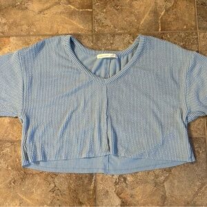Altar'd State Light Blue Textured Crop Top